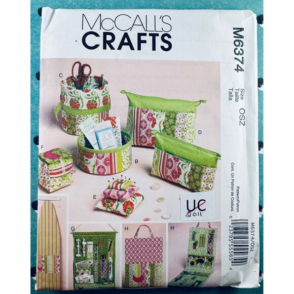 McCalls 6374 Sewing Pattern Ironing Board Cover Cosmetic Bag Organizers Craft - Picture 1 of 2
